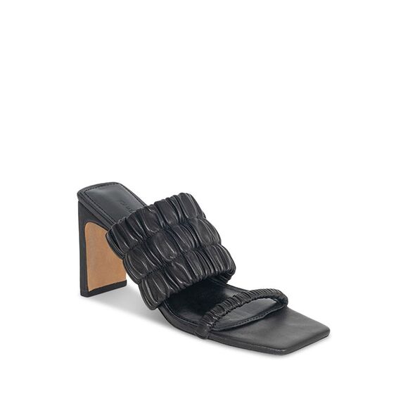 JONATHAN SIMKHAI Womens Black Felix Block Heel Slip On Leather